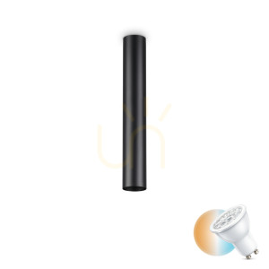 Plafon natynkowy Ideallux LOOK 233192 czarny GU10 1x28W 6x40 cm