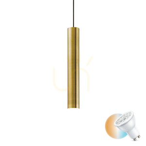 Lampa wisząca Ideallux LOOK 141794 mosiężna GU10 1x28W ⌀6 cm