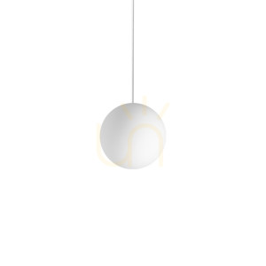 Lampa wisząca Ideallux MAPA 009148 biała szkło metal E27 1x42W 20 cm
