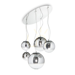 Lampa wisząca Ideallux MAPA CLEAR chrom 5xE27 140759 105 cm