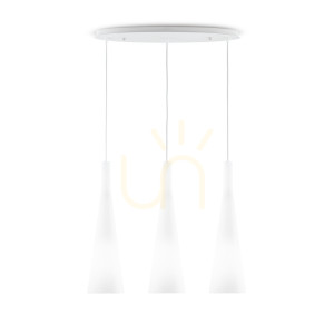 Lampa wisząca Ideallux MILK 030326 biała 3xE27 szkło 62 cm