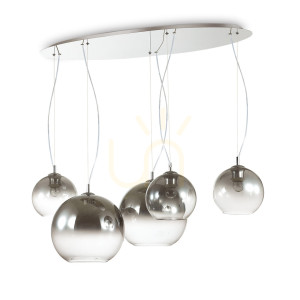 Lampa wisząca Ideallux NEMO 138305 chrom 5xE27 107 cm