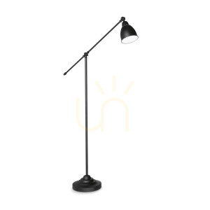 Lampa stojąca Ideallux Newton 003528 czarna E27 1x42W 150 cm ⌀90 cm