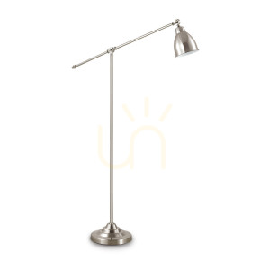 Lampa stojąca Ideallux Newton 015286 nikiel E27 1x42W 150 cm ⌀90 cm