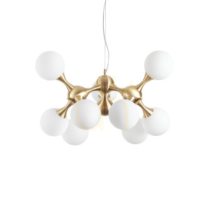 Lampa wisząca Ideallux NODI 241036 mosiężna 9xE14 80 cm