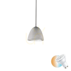 Lampa wisząca Ideallux OIL 110462 betonowa szara GU10 1x15W 12 cm