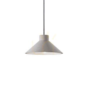 Lampa wisząca Ideallux OIL 129099 beton szara E27 25 cm