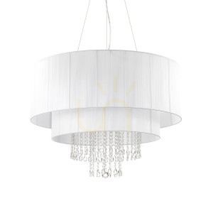 Lampa wisząca Ideallux Opera 165011 biała 10xE27 90 cm