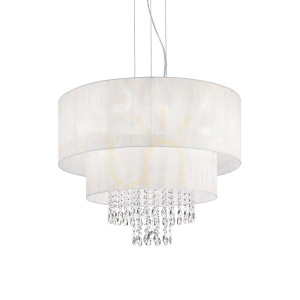 Lampa wisząca Ideallux Opera 068299 biała 6xE27 71 cm kryształowa