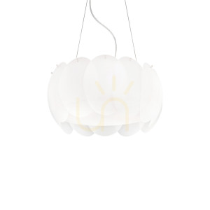 Lampa wisząca Ideallux Ovalino 074139 biała 5xE27 44 cm