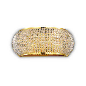 Kinkiet złoty kryształowy Ideallux Pasha 082288 3xG9 25,5 cm