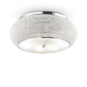Plafon Ideal Lux Pasha 164991 chrom kryształ 14xE14 65 cm
