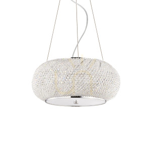 Lampa wisząca Ideallux PASHA 082158 chrom kryształ 6xE14 40 cm