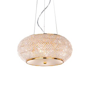 Lampa wisząca Ideallux PASHA 082172 złota kryształowa 6xE14 40 cm
