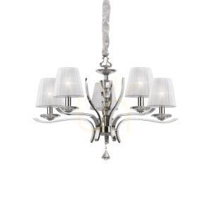 Lampa wisząca Ideallux PEGASO 066448 biała 5xE14 72 cm