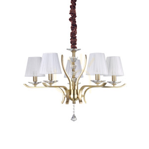 Lampa wisząca Ideallux Pegaso 197722 mosiężna 5xE14 72 cm