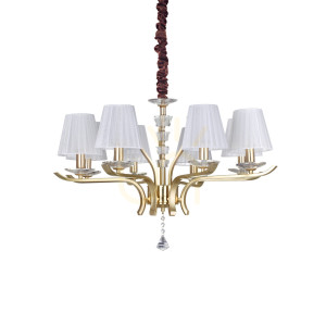 Lampa wisząca Ideallux Pegaso 197739 mosiężna 8xE14 76 cm