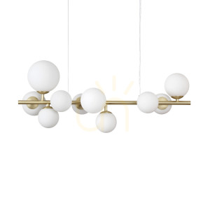 Lampa wisząca Ideallux Perlage 283791 biała 10xG9 81 cm mosiądz-szkło