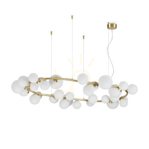 Lampa wisząca Ideallux Perlage 296746 biała 30xG9 143 cm mosiądz-szkło