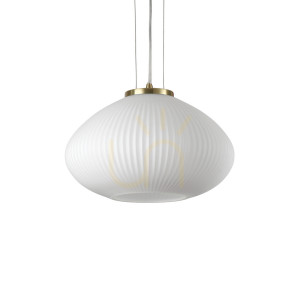 Lampa wisząca Ideallux PLISSE 264547 mosiądz szkło E27 35 cm