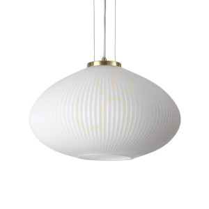 Lampa wisząca Ideallux Plisse 285191 mosiężna E27 45 cm