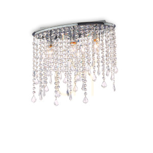 Plafon kryształowy Ideallux Rain chrom 3xE14 40 cm 008370