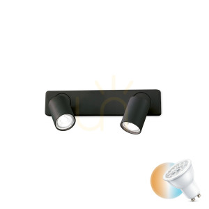 Kinkiet Ideallux Rudy 229034 czarny 2xGU10 okrągły 32 cm