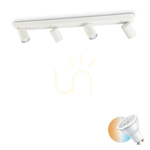 Plafon Ideallux Rudy biały 4xGU10 76 cm 229089