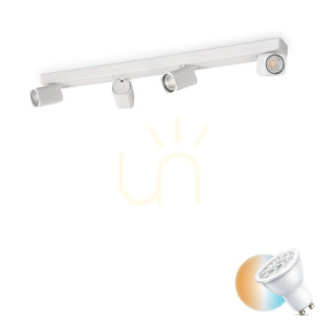 Plafon Ideallux Rudy biały 4xGU10 76 cm 294827