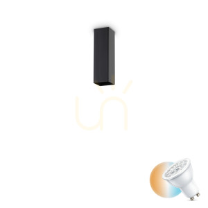 Plafon natynkowy Ideallux LOOK 233765 czarny GU10 1x28W 6x20 cm