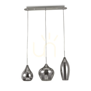 Lampa wisząca Ideallux SOFT 111865 3xE14 60 cm chrom szkło dymione