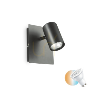 Kinkiet Ideallux SPOT 115481 czarny GU10 1x28W metalowy 12 cm