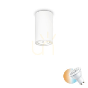 Plafon Ideallux LOOK 155869 biały gipsowy GU10 1x35W 7 cm