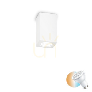 Plafon natynkowy Ideallux LOOK 155791 biały gips GU10 1x35W 7 cm