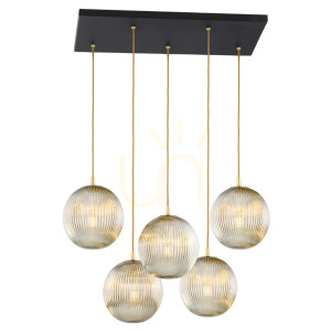 Lampa Wisząca Argon Paloma 2189 Czarna Szklana 5xE27 IP20