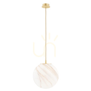 Lampa Wisząca ARGON ALMIROS 8448 Biała Mosiądz E27 IP20