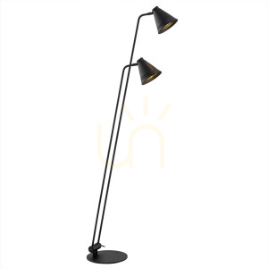 Lampa Podłogowa Argon AVALONE Czarna Stal 2xE27 IP20 7077