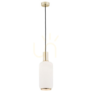 Lampa Wisząca Argon SAGUNTO Biała Opal Mosiądz 4356