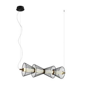 Czarna Lampa Wisząca Sanke LED