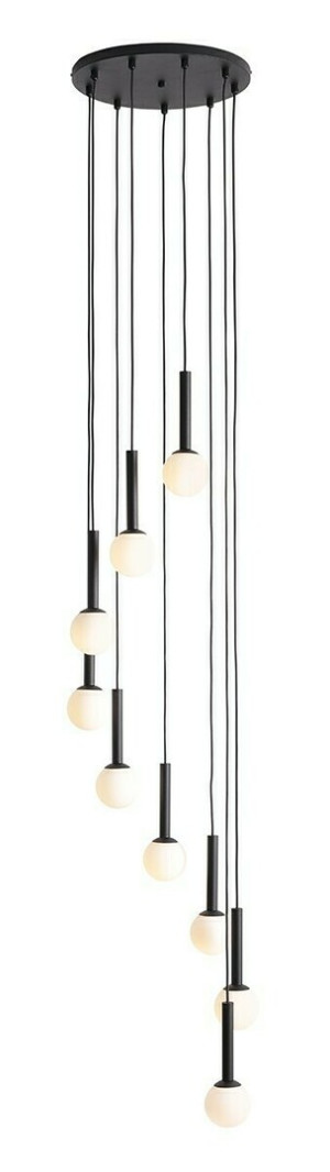 Lampa Wisząca Riu 9 Ring All Black ALDEX 1117N1