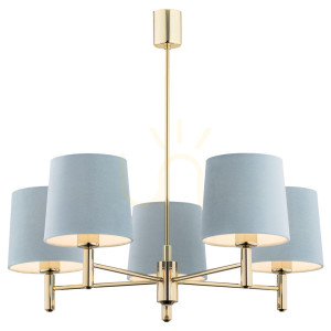 Lampa wisząca Argon Ponte 2085 mosiądz błękit 5xE27 710 mm