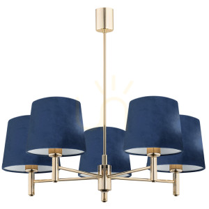 Lampa Wisząca Argon Ponte 2086 Granatowa 5xE27 Welurowa IP20
