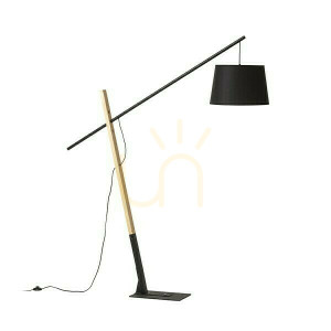 Lampa Stojąca Dante Podłogowa Czarna Drewno 230 V Led E27 15 W