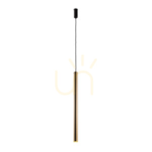 Lampa wisząca Antigo Akadi 1 mosiądz polerowany czarna MR11 200 cm 8883