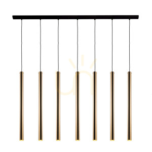 Lampa wisząca Antigo Akadi 7 czarno-mosiężna 140 cm LED MR11 8889