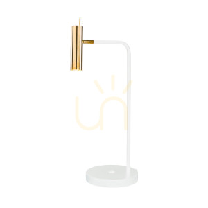Lampa stołowa Antigo Amos mosiądz polerowany biały 63,5 cm 8907