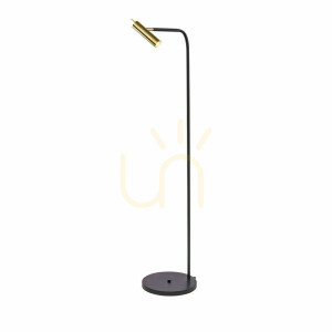 Lampa podłogowa Antigo Amos czarna/mosiądz polerowany 138,5 cm 8908