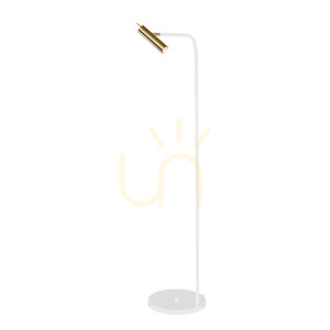Lampa podłogowa Antigo Amos mosiądz polerowany biały 138,5 cm 8143