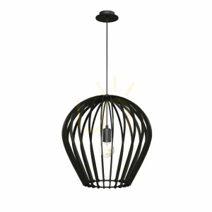 Lampa wisząca Antigo Bala czarna drewniana 46 cm E27 LED 5019