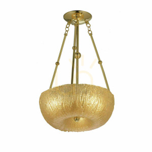 Lampa wisząca Antigo Button 45 mosiądz polerowany 3xE27 złoty klosz 8176